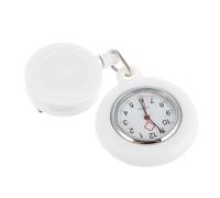 LIGIGWASH Montre D'infirmière Rétractable en Silicone Blanche, Petite Montre De Poche Clip, Design Portable, Usage Médical Infirmier, Fonction Ajustable pour Professionnel De Santé