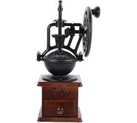 LIGIGWASH Moulin à Café Manuel Vintage Portable Meule en Métal, Mini Format Bureau, Broyeur de Grains à Main, Couleur Marron Foncé, pour Café Fraîchement Moulu et Épices