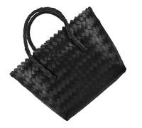 LIGIGWASH Panier Tressé à Main en Rotin Noir, Cabas Multifonction pour Femme, Fourre-Tout pour Courses, Plage Et Repas en Plein Air, Paquet Panier Léger Et Solide