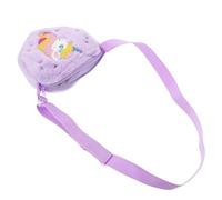 LIGIGWASH Paquet Bandoulière Licorne pour Petite Fille en Peluche Violette, Paquet à Main Kawaii avec Breloque Cœur, Compact et Doux, pour Ranger Bonbons et Petits Objets la Maternelle