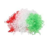 LIGIGWASH Perruque Afro Drapeau Mexique Colorée pour Supporters Accessoire Costume Carnaval Fibres Synthétiques Douces pour Fête et Cosplay