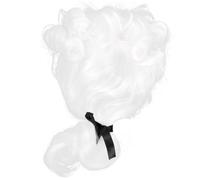LIGIGWASH Perruque de Juge Blanche pour Homme Cosplay Costume Déguisement Baroque Gentleman Réutilisable Confortable et Naturelle