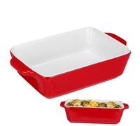 LIGIGWASH Plat de Cuisson Rectangulaire Rouge pour Four et Micro Ondes Ustensile de Pâtisserie Écologique Épaisseur Moyenne Facile à Nettoyer Adapté Aux Biscuits et Pâtisseries