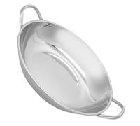 LIGIGWASH Poêle Inox Capacité avec Double Poignée Antidérapante Wok Plat pour Cuisson Maison Camping et Restaurant
