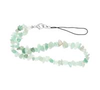 LIGIGWASH Porte-clés Cristal Naturel Et Cordon De Téléphone Fin Pour Femmes, Cordon Suspendre En Pierre De Cristal Vert Menthe, Accessoire Léger, Taille Fine, Présent Pour Usage Quotidien