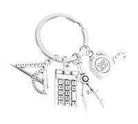 LIGIGWASH Porte Clés Mathématiques Mode avec Pendentif Outils Géométriques Anneau Étudiant et Enseignant Décoration pour Sac et Clés