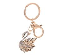 LIGIGWASH Porte Clés Rhinestone Forme de Cygne Doré Accessoire Décoratif pour Sac et Voiture Personnalisé pour Fête et Âges