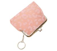 LIGIGWASH Porte-Monnaie Femme Petite Pochette Change Transparente Léopard Rose avec Porte-clés Rangement pour Cartes Et Practical Coin Purse Keychain Pouch