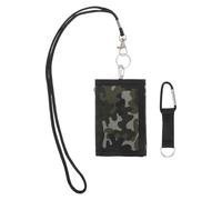 LIGIGWASH Portefeuille Homme Camouflage Militaire avec Mousqueton et Lanière Portefeuille Pliable Tissu Résistant Porte-Cartes Sport et Porte-clés Sécurisé pour Voyage et Activités