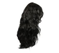 LIGIGWASH Postiche Punk Rock Homme Longue Bouclée Noire en Fibres Synthétiques Résistantes la Chaleur pour Soirée Cosplay Années 80 Style Heavy Metal