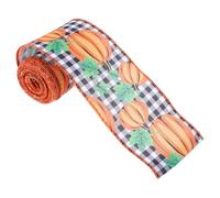 LIGIGWASH Ruban Décoratif Automne Thanksgiving Polyester Résistant Ruban Satin avec Motif Festif pour Cadeau Nœud pour Boîte Cadeau et Bouquet