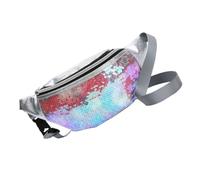 LIGIGWASH Sac Banane Paillettes Étoiles pour Femme Sac Ceinture Multifonction avec Fermeture Éclair Douce pour Sorties Voyages et Activités Extérieures