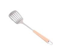 LIGIGWASH Spatule Acier Inoxydable Résistante et Flexible pour Cuisson Manche Ergonomique de Hêtre pour Retourner Poisson Steak Œufs et Plats Variés Cuisine Domestique et Wok Antiadhésif