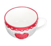 LIGIGWASH Tasse à Café en Céramique Créative en Relief Mug de Cœur Grosse Capacité 1 Pièce pour Petit-Déjeuner à Domicile et Pause Thé