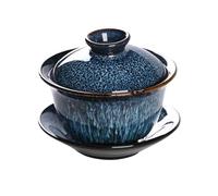 LIGIGWASH Tasse à Thé Rétro Céramique avec Couvercle Service à Thé Traditionnel Chinois Antidérapant et Isolant pour Moments Conviviaux