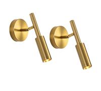 LIGINOK Lot de 2 Spot Mural Orientable Applique Murale LED avec 3 Températures de Couleur Pivotant Plafonnier LED Spots de Plafond en Métal d'intérieur Lampe Murale Dorée Moderne pour Chambre Salon