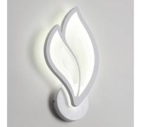 LIGKIN Applique Murale Intérieur LED 12W, Applique Murale Forme de Feuille Lampe Murale Moderne Acrylique Veilleuse pour Chambre à Coucher Enfant Bureau Couloir Salon