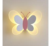 LIGKIN Applique Murale LED 16W Lampe Murale Créative Papillon Appliques Moderne Lumière Chaude Acrylique Veilleuse Chevet pour Chambre Enfant Couloir Escalier