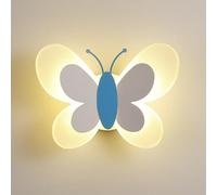 LIGKIN Applique Murale LED 16W Lampe Murale Créative Papillon Appliques Moderne Lumière Chaude Acrylique Veilleuse Chevet pour Chambre Enfant Couloir Escalier