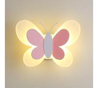 LIGKIN Applique Murale LED 16W Lampe Murale Créative Papillon Appliques Moderne Lumière Chaude Acrylique Veilleuse Chevet pour Chambre Enfant Couloir Escalier