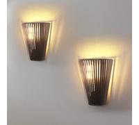 LIGKIN Lot de 2 Appliques Murales Industrielles Créative Coquille Lampe Murale Rétro E27 Spot Murale Métal Luminaire Vintage Eclairage Intérieur pour Escalier Couloir Chambre