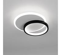 LIGKIN Plafonnier LED Moderne, Lampe de Plafond 24W en Acrylique 6000K Lumière Blanche Plafonniers LED Intérieur Luminaire Plafonnier Rond pour Chambre Couloir Salon Escalier Bureau