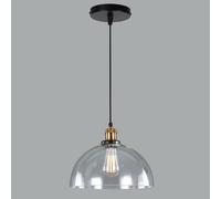 LIGKIN Suspension Luminaire Industriel Vintage Lustre en Verre E27 Plafonnier Abat-jour en Verre Lampe Suspendue Eclairage de Plafond pour Chambre Salon Restaurant Loft