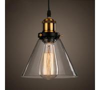 LIGKIN Suspension Luminaire Industriel Vintage Lustre en Verre E27 Plafonnier Abat-jour en Verre Lampe Suspendue Eclairage de Plafond pour Chambre Salon Restaurant Loft