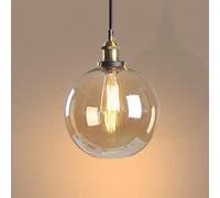 LIGKIN Suspension Luminaire Industriel Vintage Lustre en Verre E27 Plafonnier Abat-jour en Verre Lampe Suspendue Eclairage de Plafond pour Chambre Salon Restaurant Loft