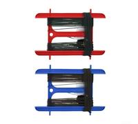 Ligne à main pour crabe avec corde de 13 m et sac d'appât, comprend un contrepoids pour couler rapidement, convient pour les activités de plage et de quai (rouge + bleu)