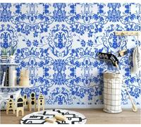 Ligne Abstraite Motif Bleu Simple Papier Peint 3D Installation Facile Intissé Tapisserie Bureau Salon Canapé Chambre Décoration Murale-430cm×300cm