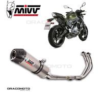 MIVV - Pot d'échappement complet Ovale K.044.L4C Kawasaki Ninja 650/Z650 2017-23 Titane Homologué