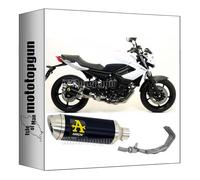ligne complete approuve catalyse arrow thunder en aluminium noir avec embout en acier compatible avec yamaha xj6 diversion 2009 2010 2011 2012 2013 2014 2015 mototopgun 71761aon* + 71421kz