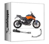 ligne complete approuve open arrow pro-race en nichrom noir compatible avec ktm duke 125 2024 mototopgun 71972prn + 71793mi