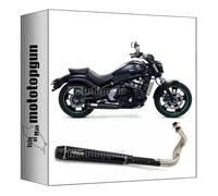 ligne complete approuve open arrow rebel en aluminium noir avec embout en carby compatible avec kawasaki vulcan s 650 2017 2018 2019 2020 mototopgun 74505rb + 74003mi