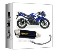 ligne complete approuve open arrow thunder en aluminium noir avec embout en acier compatible avec honda cbr 125 r 2004 2005 2006 2007 2008 2009 2010 mototopgun 51501aon* + 51002mi