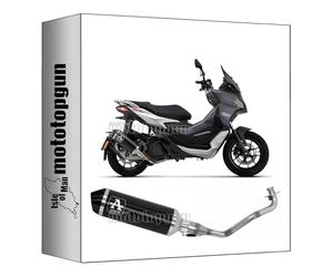 ligne complete approuve open arrow urban en aluminium noir avec embout en acier noir compatible avec aprilia sr 200 gt 2022 2023 mototopgun 53549ann