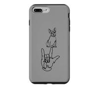 Ligne Continue ASL I Love You Hand Bouledogue français Coque pour iPhone 7 Plus/8 Plus