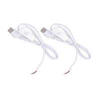 Ligne d'alimentation USB 1m/1.5m, 2 broches, extrémités-Blanc 1m