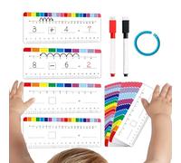 Ligne de chiffres pour bureau | Jouets de soustraction d'additions - Jeu de cartes flash double face effaçable avec anneau de rangement, pour , filles, enduite lisse, TLS Zuha