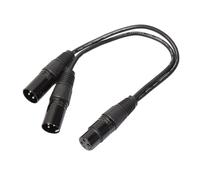Ligne de connecteur de câble d'extension XLR 3 broches, Jack femelle vers double fiche mâle séparateur en Y, cordon adaptateur 1ft 3P XLR