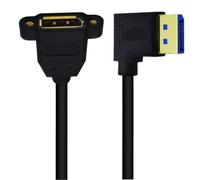 Ligne de connexion de la carte principale, Câble d'extension DP à angle droit 1,4 90 degrés 8K/60 Hz 4K/144 mâle vers femelle DisplayPort(RI Screw,0.6M)