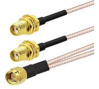 Ligne de connexion de la carte principale, Connecteur RP mâle/femelle 2 voies, adaptateur répartiteur en Y, câble d'extension RG316 R*/F, 1 pièce(M to 2 F,15CM)
