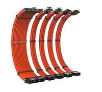 Ligne de connexion de la carte principale, Kit de rallonge d'alimentation 350 mm, carte mère 24 broches, GPU PCI-E 6 + 2, CPU 8, EPS 4 +, cordon 18 AWG(Orange 5Cables)