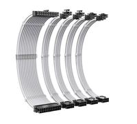 Ligne de connexion de la carte principale, Kit de rallonge d'alimentation 350 mm, carte mère 24 broches, GPU PCI-E 6 + 2, CPU 8, EPS 4 +, cordon 18 AWG(White 5Cables)