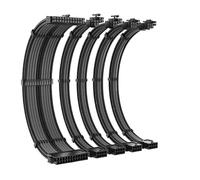 Ligne de connexion de la carte principale, Kit de rallonge d'alimentation 350 mm, carte mère 24 broches, GPU PCI-E 6 + 2, CPU 8, EPS 4 +, cordon 18 AWG(Black Gray 5Cables)