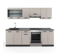Vicco Ligne de Cuisine R-Line, Cachemire/Anthracite, 240cm, PT Anthracite