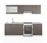 Ligne de cuisine Raul, 240cm, PT Marbre, Gris noble/Blanc, Vicco 26319