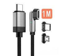 Ligne De Données D'Aspiration Magnétique À Charge Rapide 100W,Pour Iphone 15 16 Xiaomi Samsung Téléphone Portable Tablette Ligne De Charge De Tissage Rotative.1M A Style.