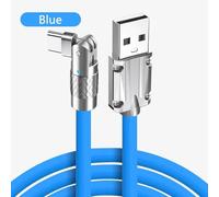 Ligne De Données De Type C Pour Huawei Samsung Millet,Snap120,Charge Rapide,Silicone Allongé Audacieux,Ligne De Charge Ultra Rapide Rotative,180 W - Type Bleu-1.2m For Type C-1pc